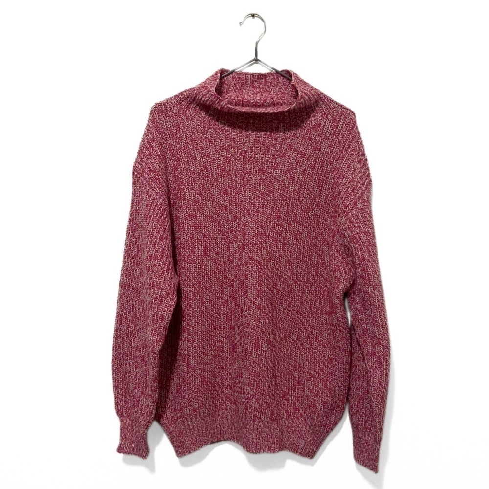 Wilfred | Aritzia Pink/White Merino Wool Knit Turtleneck Sweater Size Small